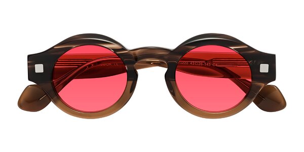 Front of Nuzzo in Brown Striped / Brown