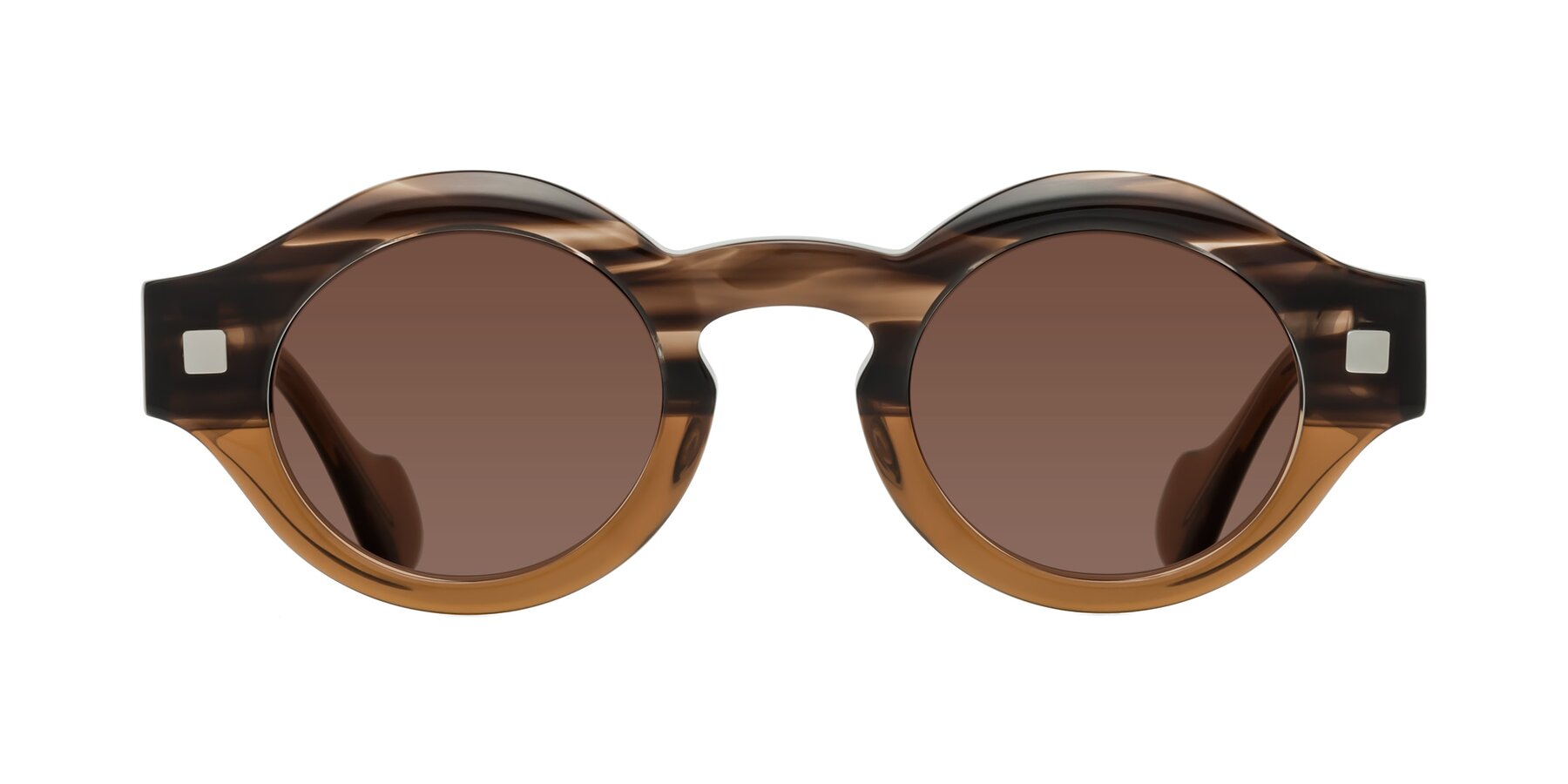 Nuzzo - Brown Striped / Brown Sunglasses