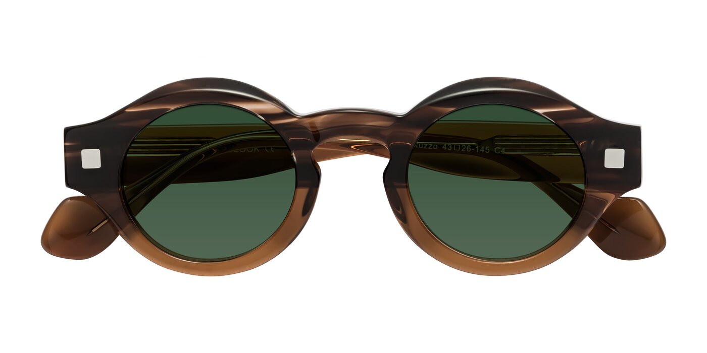 Nuzzo - Brown Striped/Brown Tinted Sunglasses