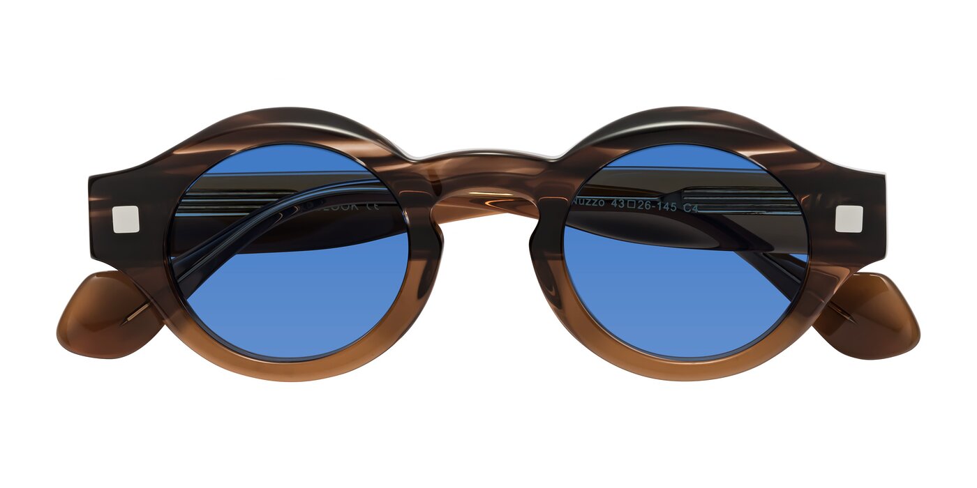 Nuzzo - Brown Striped/Brown Tinted Sunglasses