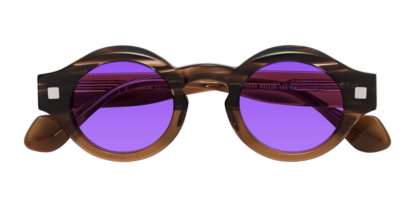 Nuzzo - Brown Striped/Brown Tinted Sunglasses