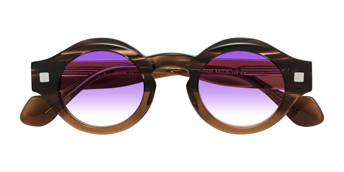Nuzzo - Brown Striped/Brown Gradient Sunglasses