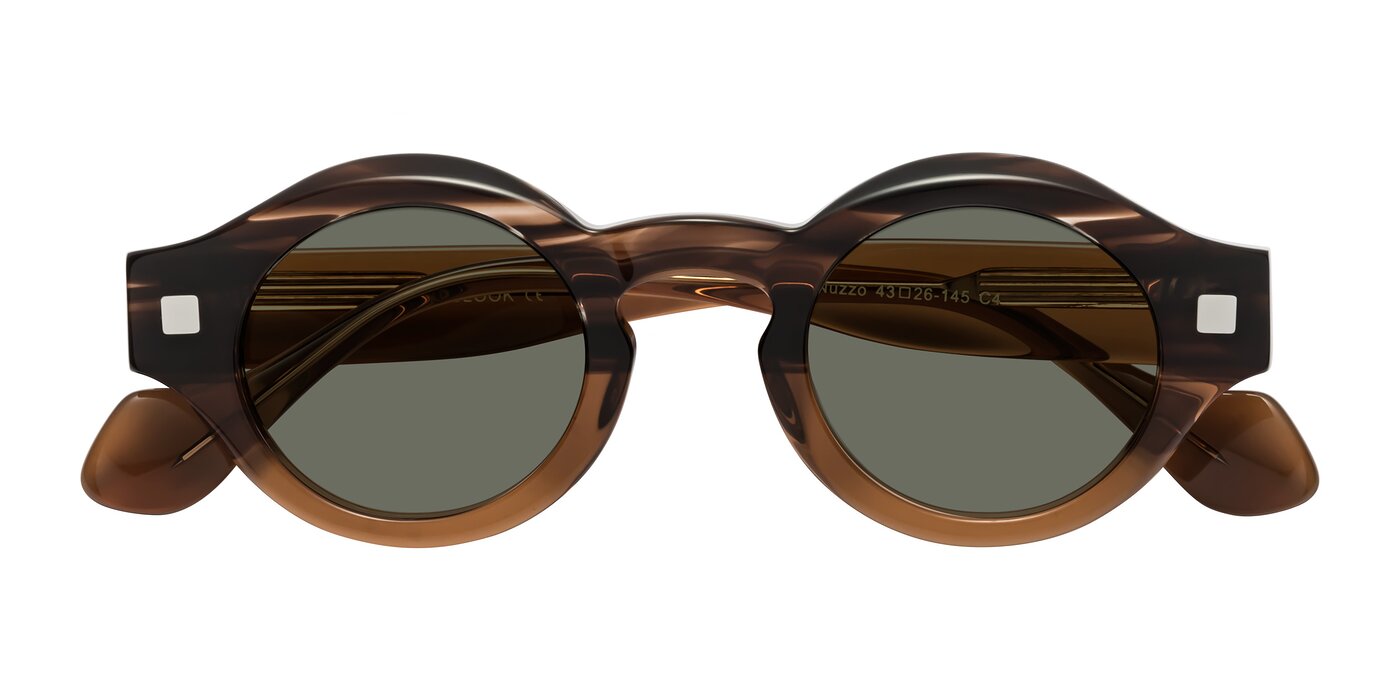 Nuzzo - Brown Striped/Brown Polarized Sunglasses