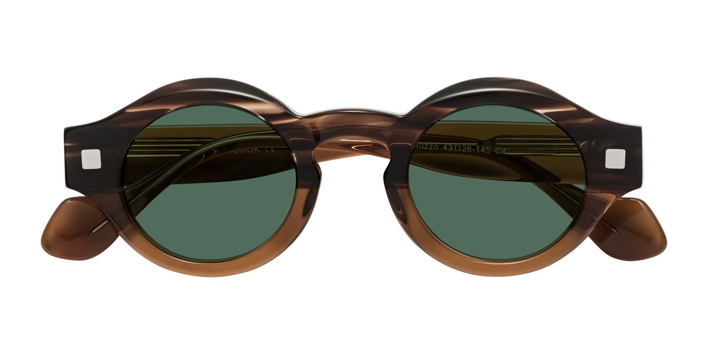 Nuzzo - Brown Striped/Brown Polarized Sunglasses