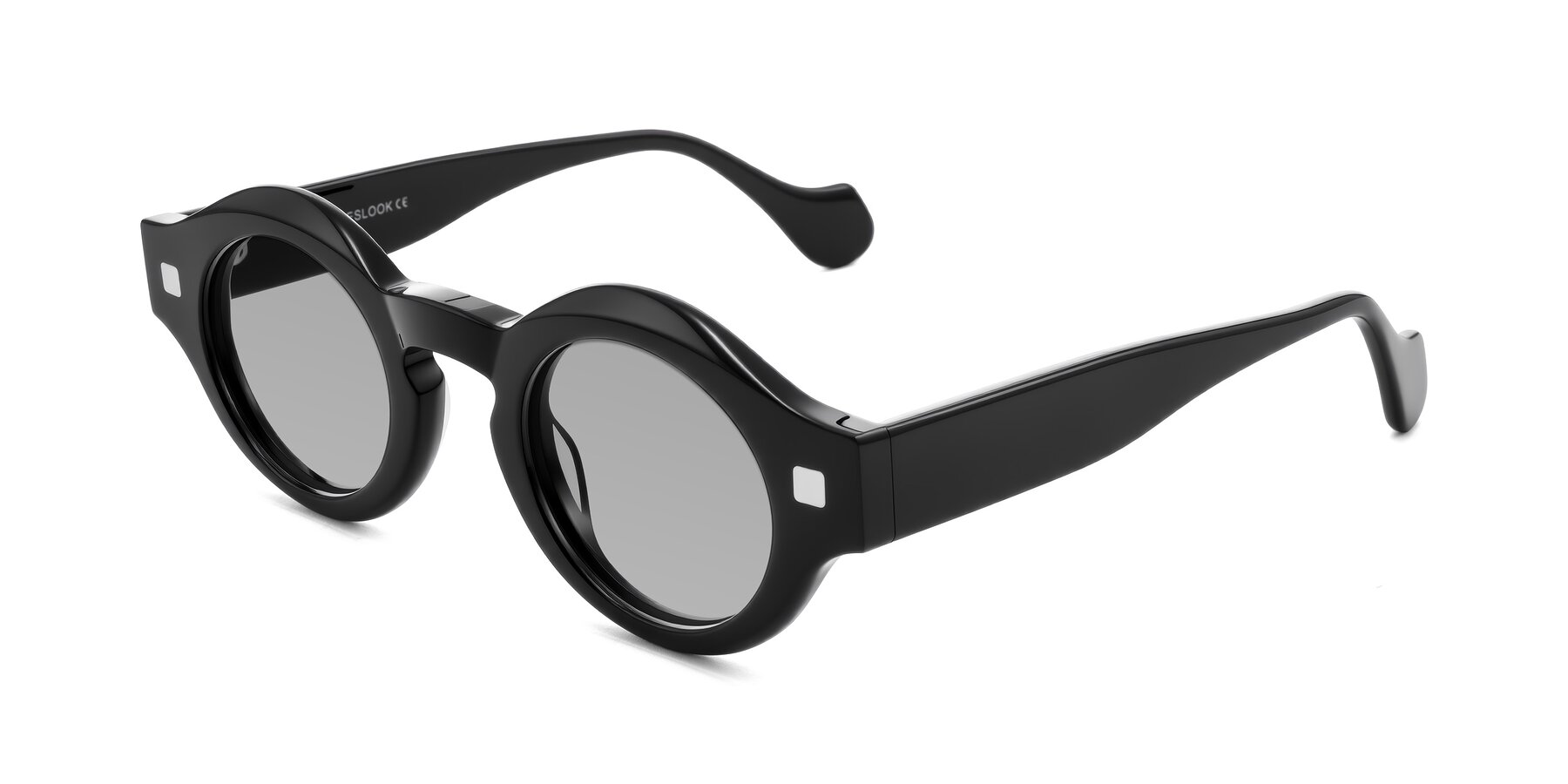 Angle of Nuzzo in Black with Light Gray Tinted Lenses