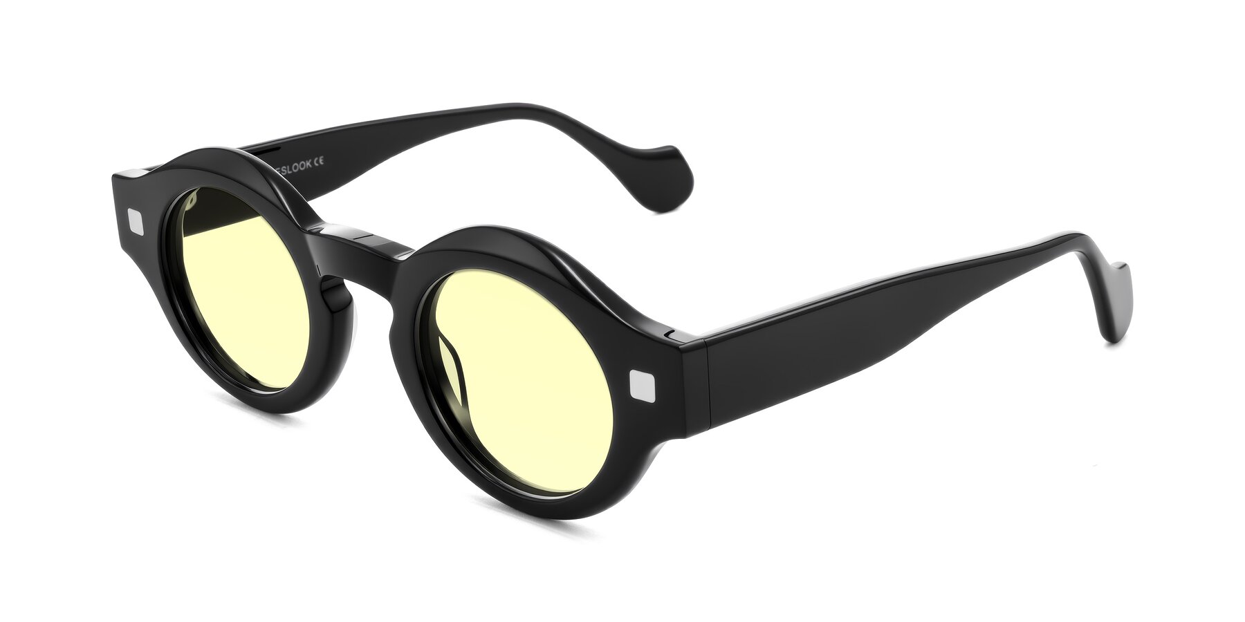 Angle of Nuzzo in Black with Light Yellow Tinted Lenses