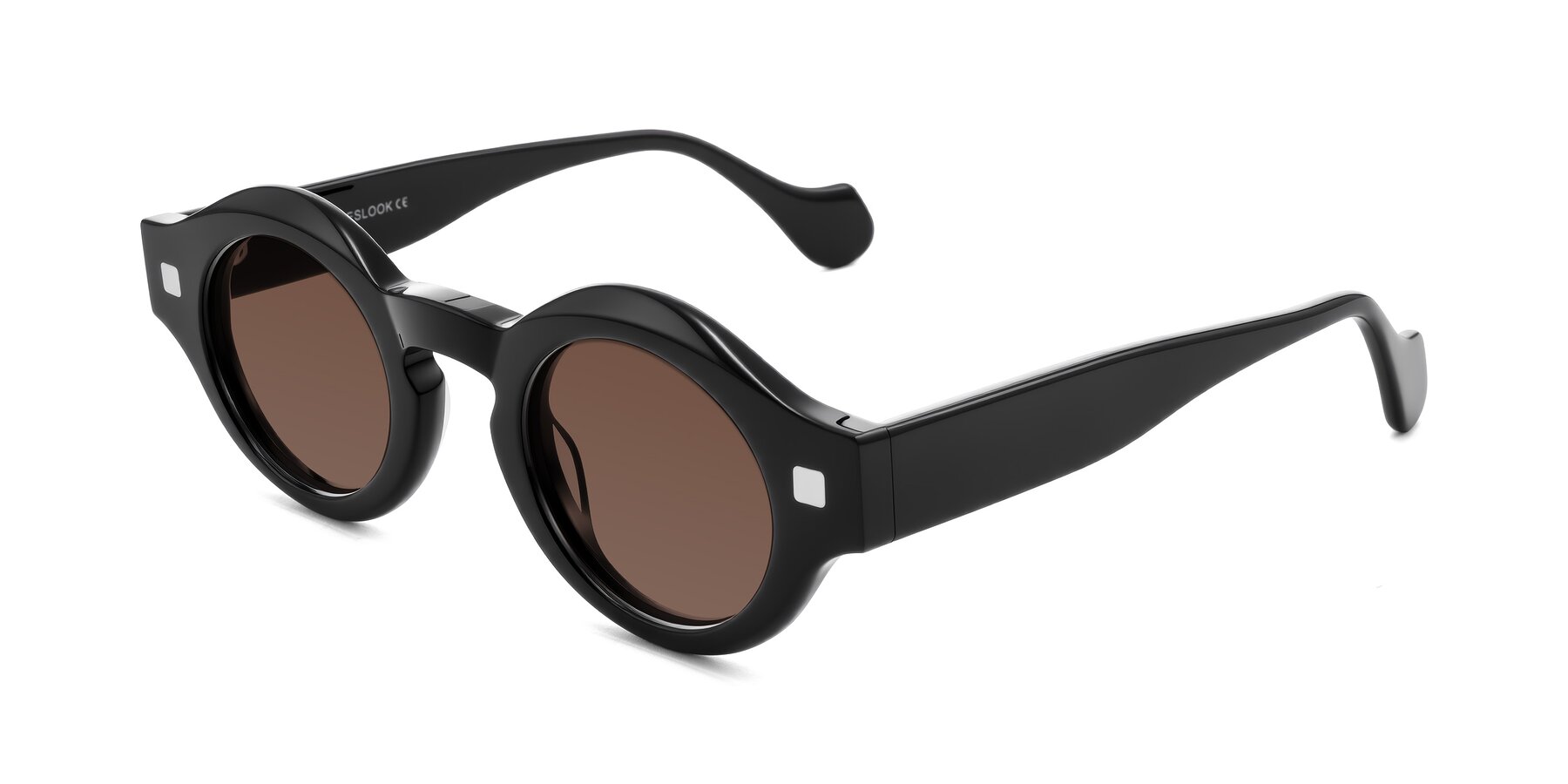 Angle of Nuzzo in Black with Brown Tinted Lenses