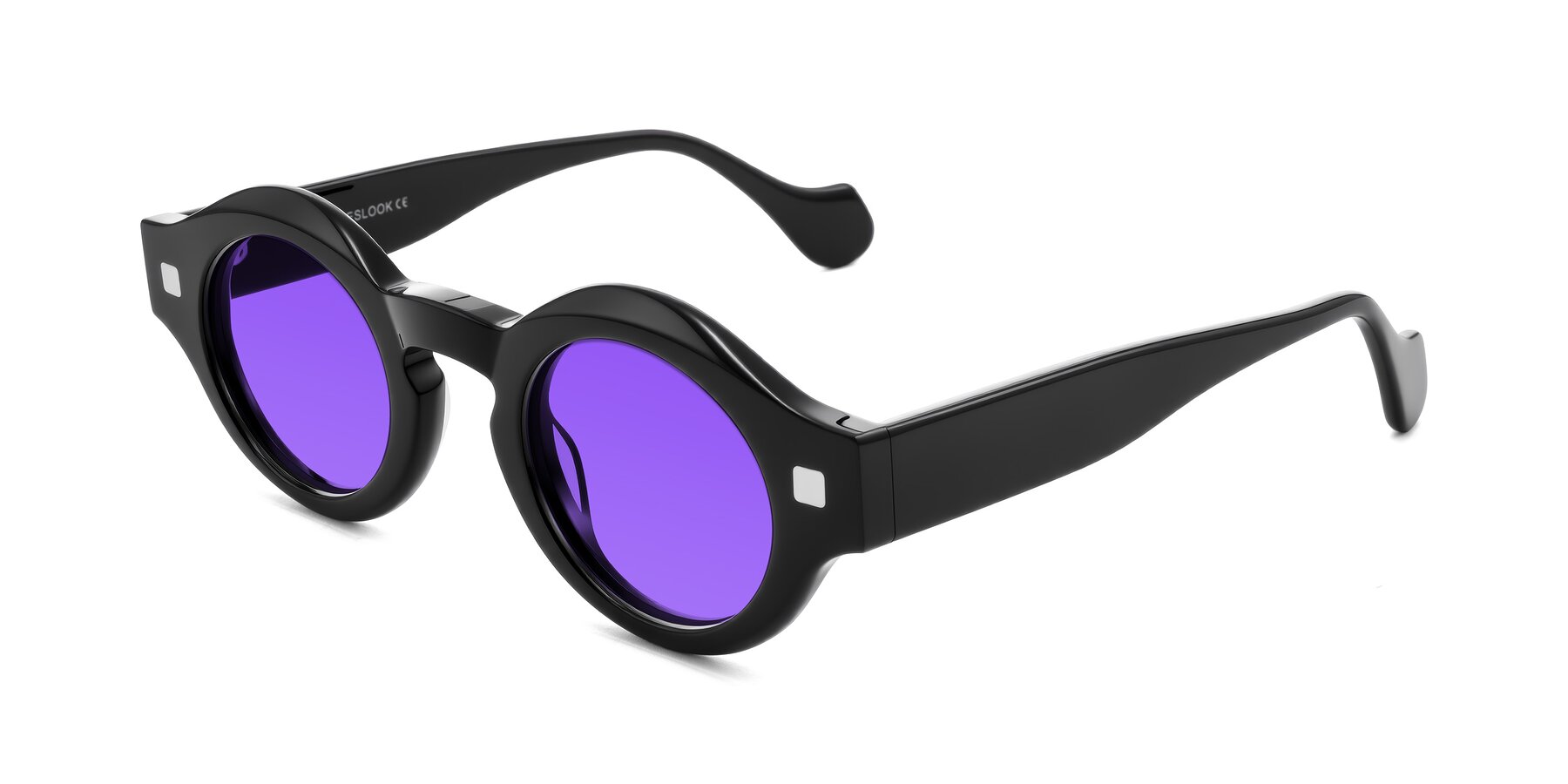 Angle of Nuzzo in Black with Purple Tinted Lenses