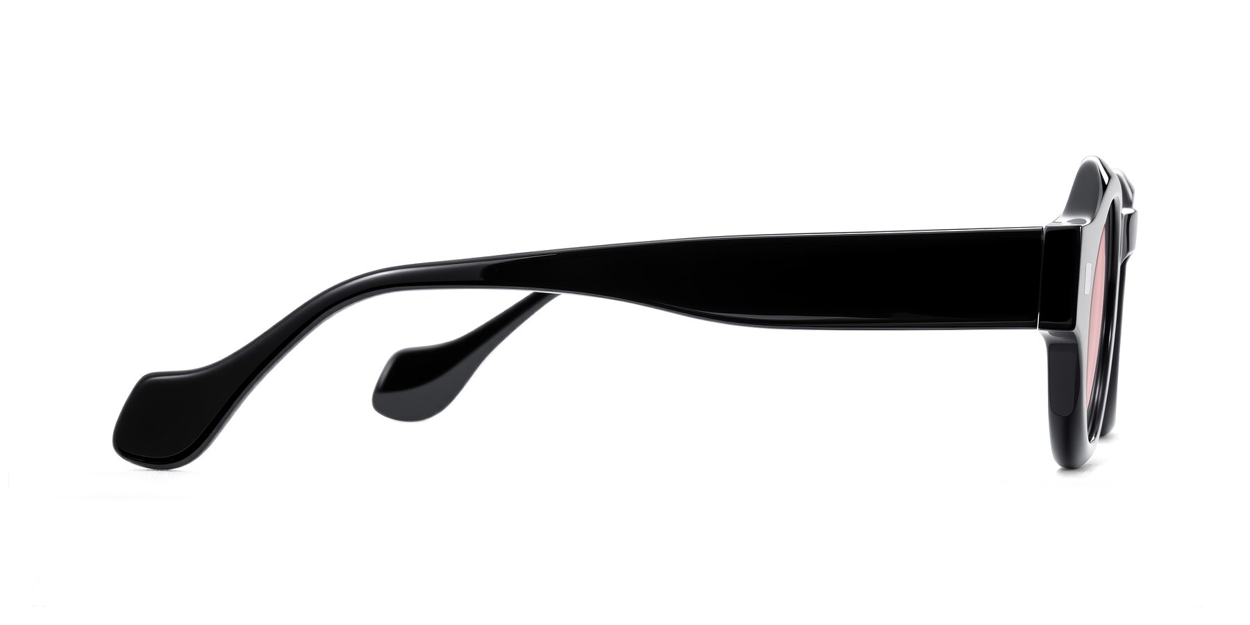Side of Nuzzo in Black with Light Garnet Tinted Lenses