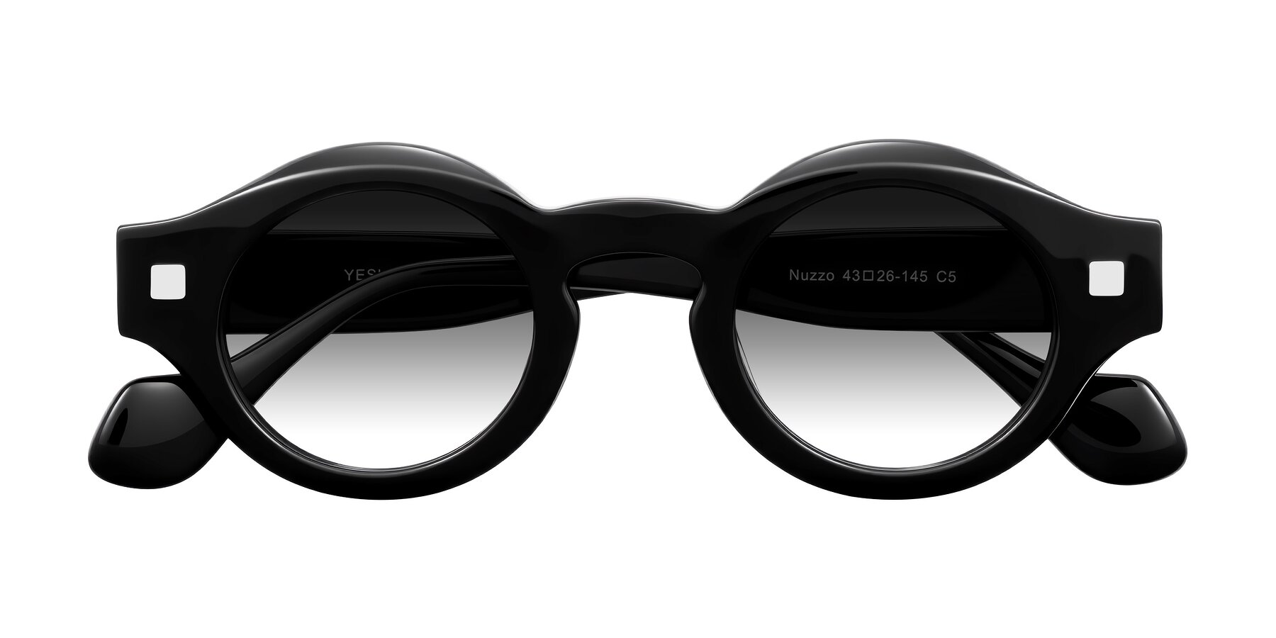 Folded Front of Nuzzo in Black with Gray Gradient Lenses