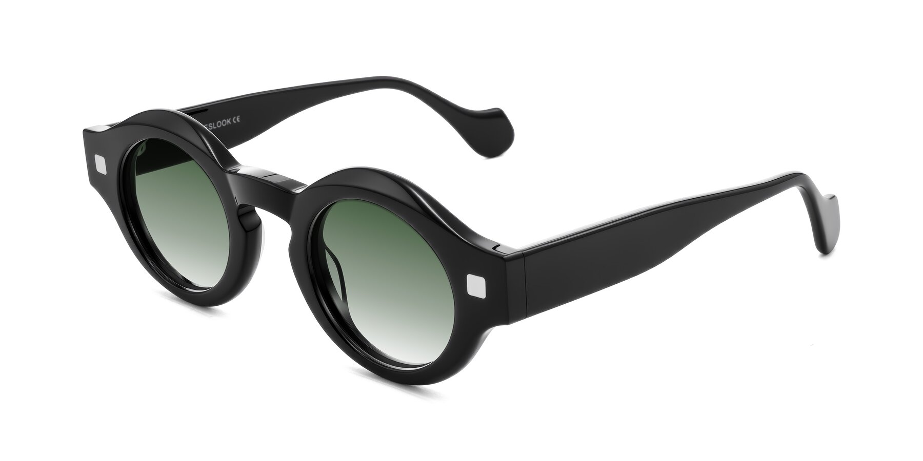 Angle of Nuzzo in Black with Green Gradient Lenses