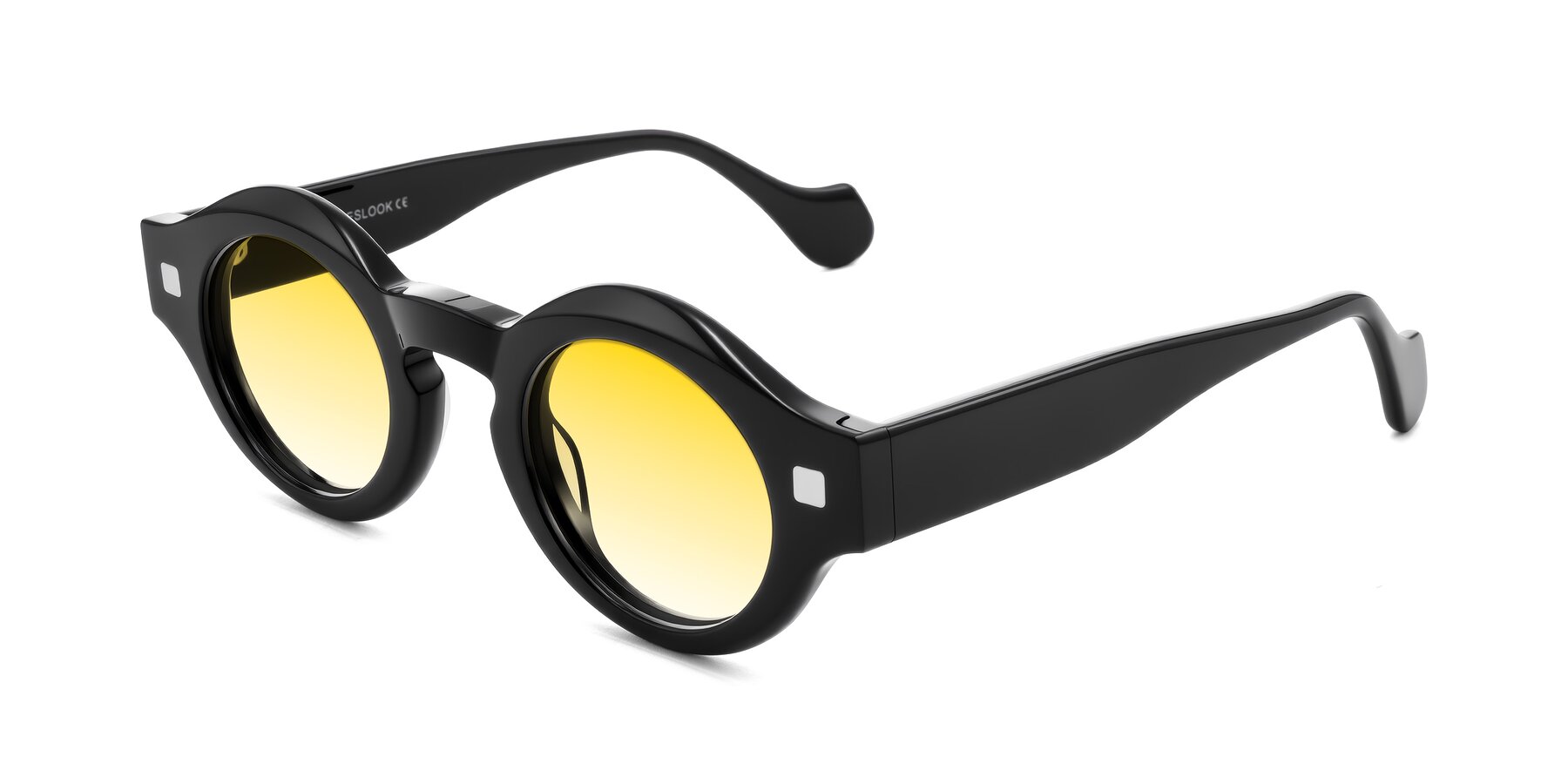 Angle of Nuzzo in Black with Yellow Gradient Lenses