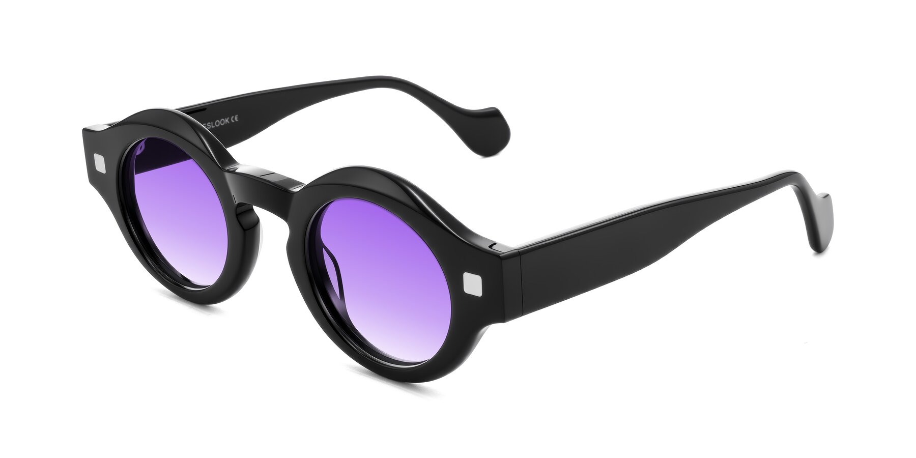 Angle of Nuzzo in Black with Purple Gradient Lenses