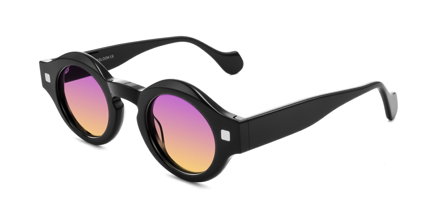 Angle of Nuzzo in Black with Purple / Yellow Gradient Lenses