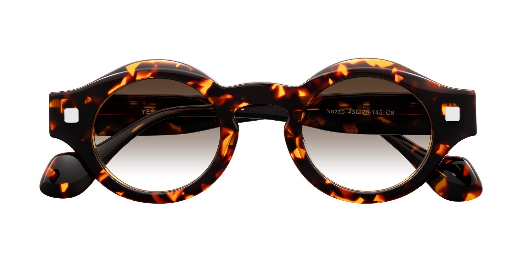 Folded Front of Nuzzo in Yellow Tortoise with Brown Gradient Lenses