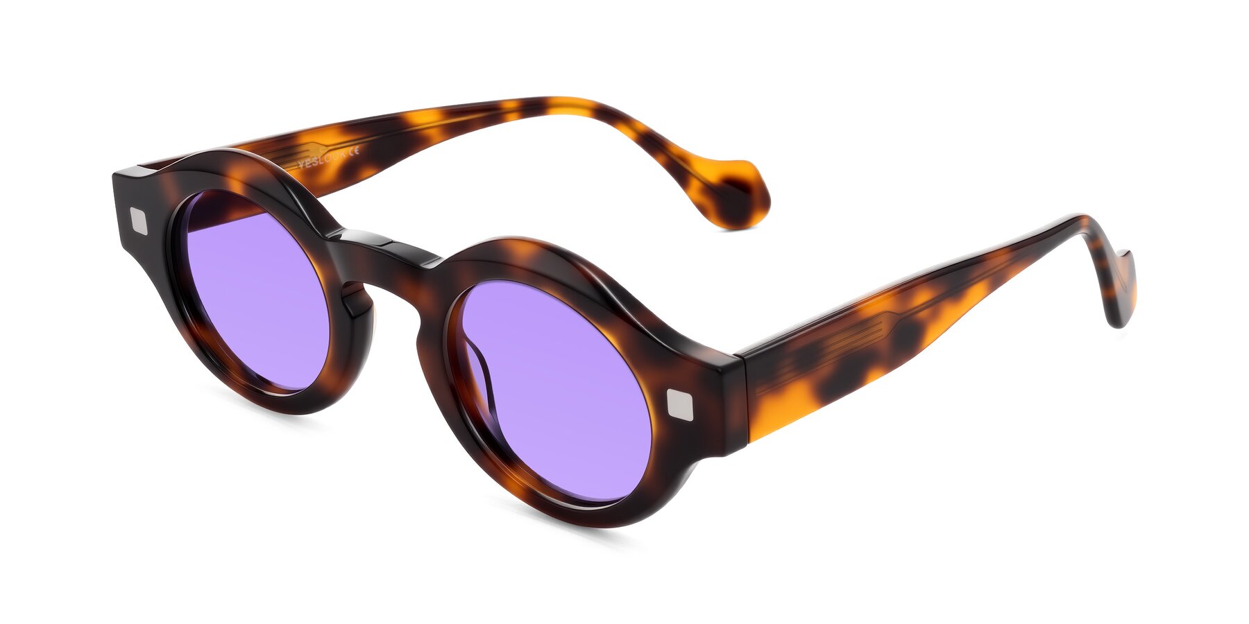 Angle of Nuzzo in Tortoise with Medium Purple Tinted Lenses