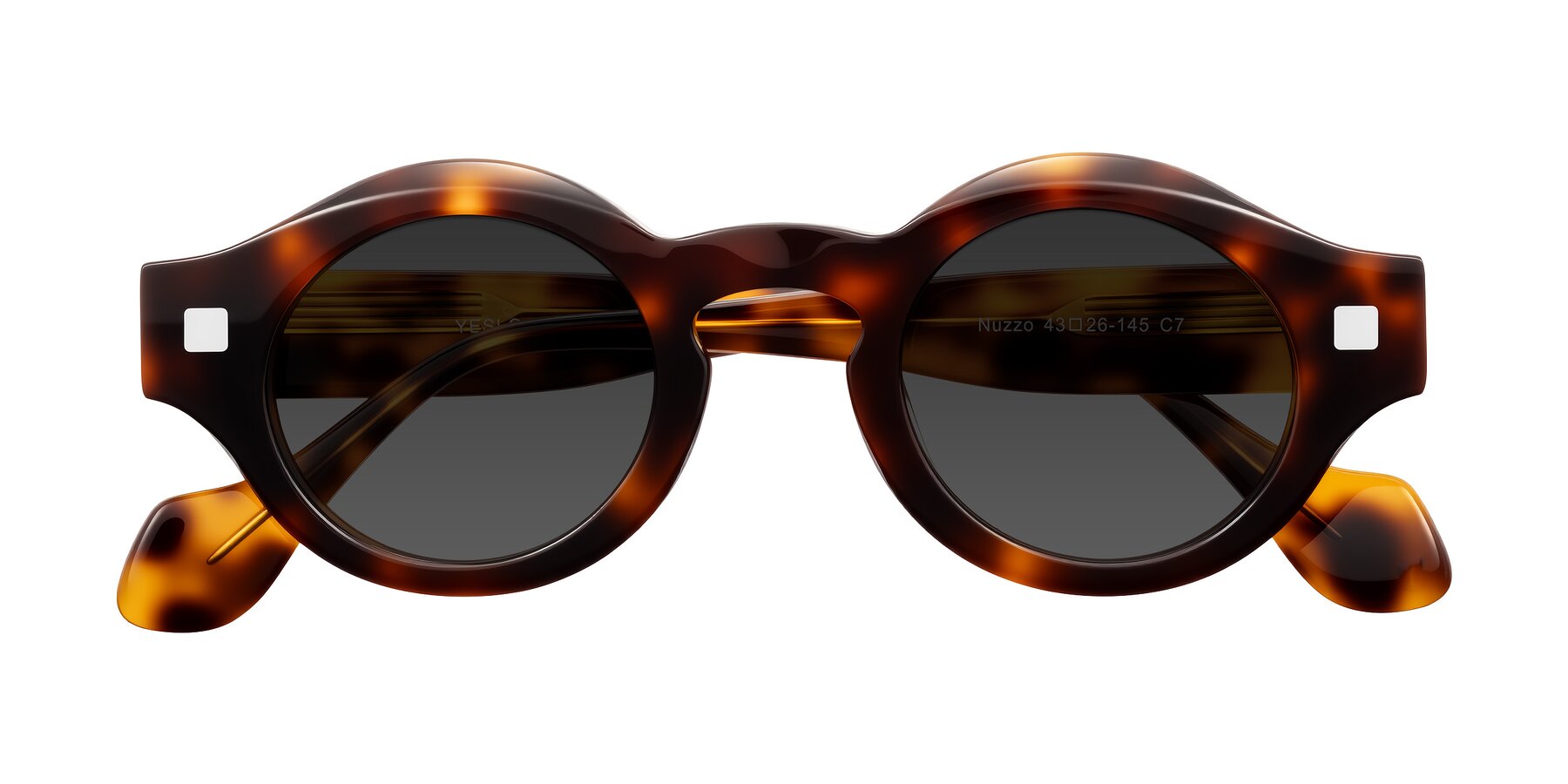 Folded Front of Nuzzo in Tortoise with Gray Tinted Lenses