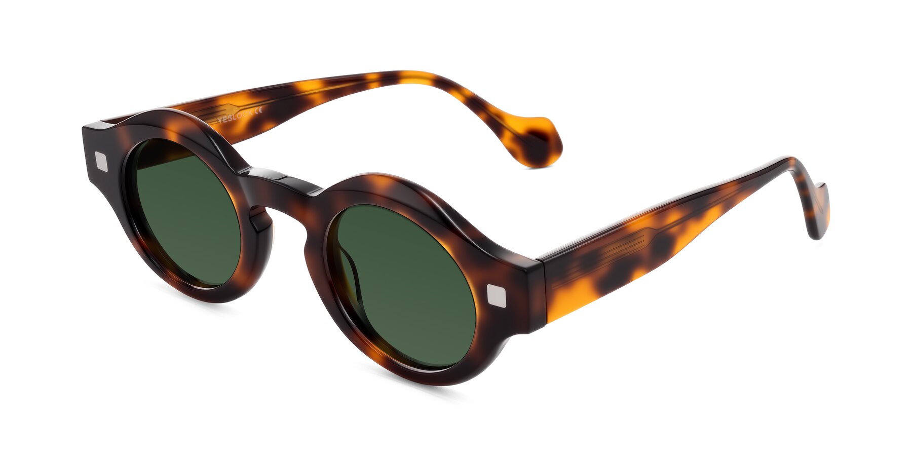 Angle of Nuzzo in Tortoise with Green Tinted Lenses