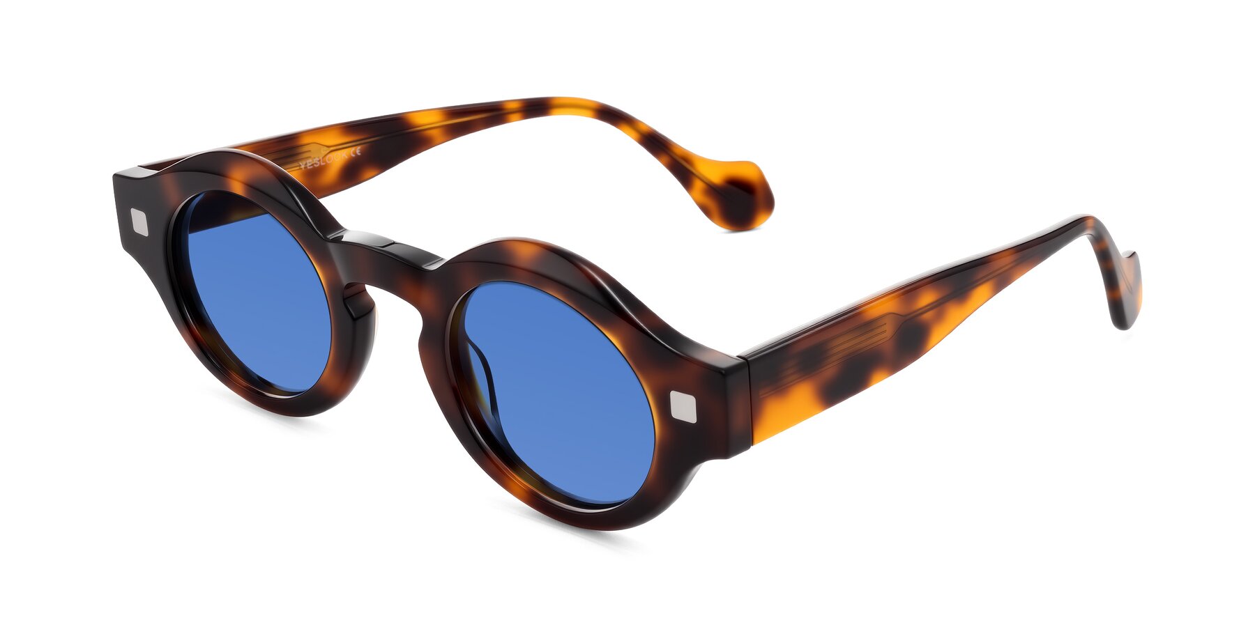 Angle of Nuzzo in Tortoise with Blue Tinted Lenses
