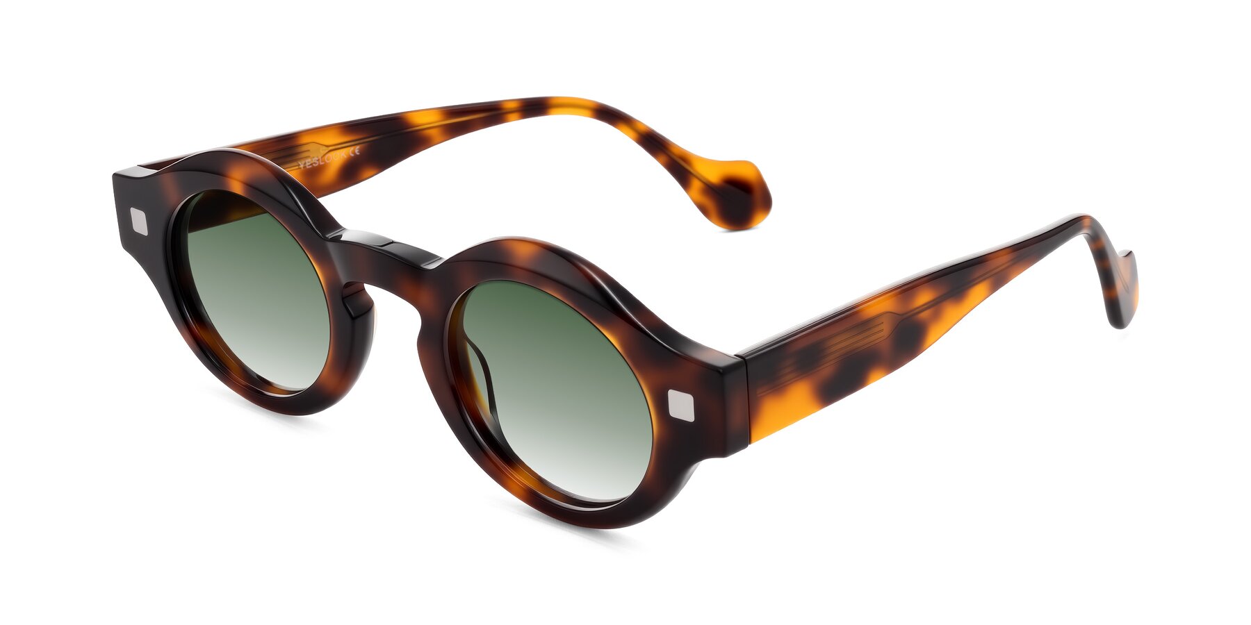 Angle of Nuzzo in Tortoise with Green Gradient Lenses