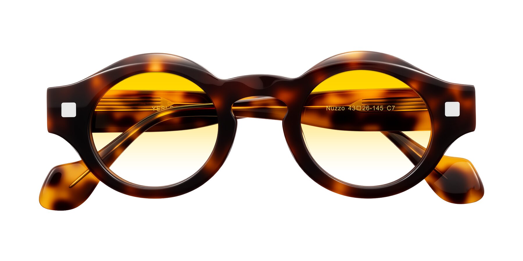 Folded Front of Nuzzo in Tortoise with Yellow Gradient Lenses