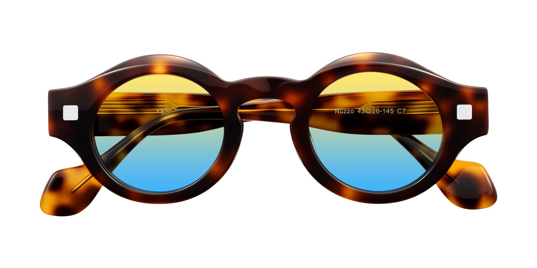 Folded Front of Nuzzo in Tortoise with Yellow / Blue Gradient Lenses