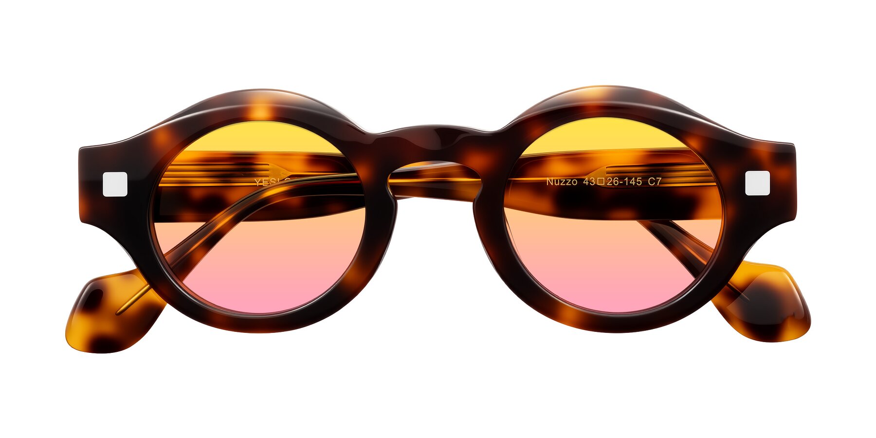 Folded Front of Nuzzo in Tortoise with Yellow / Pink Gradient Lenses