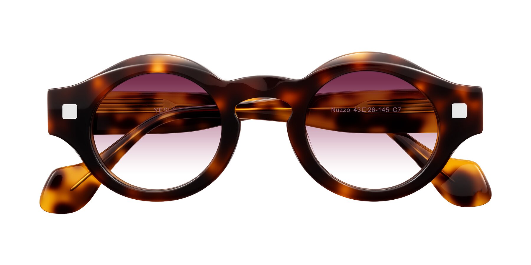 Folded Front of Nuzzo in Tortoise with Wine Gradient Lenses
