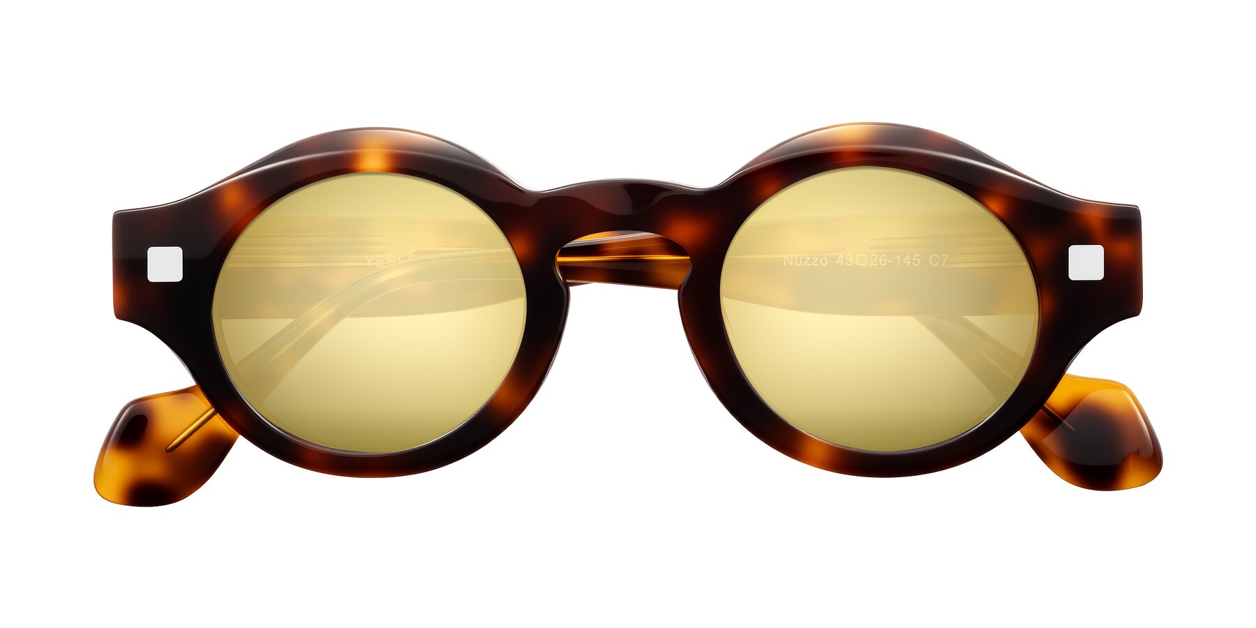Folded Front of Nuzzo in Tortoise with Gold Mirrored Lenses