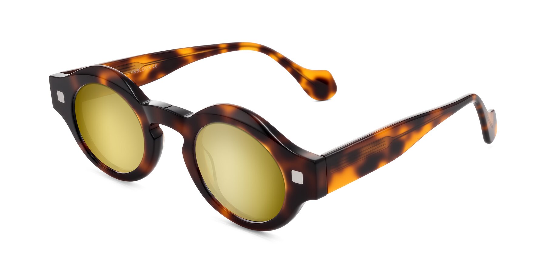 Angle of Nuzzo in Tortoise with Gold Mirrored Lenses