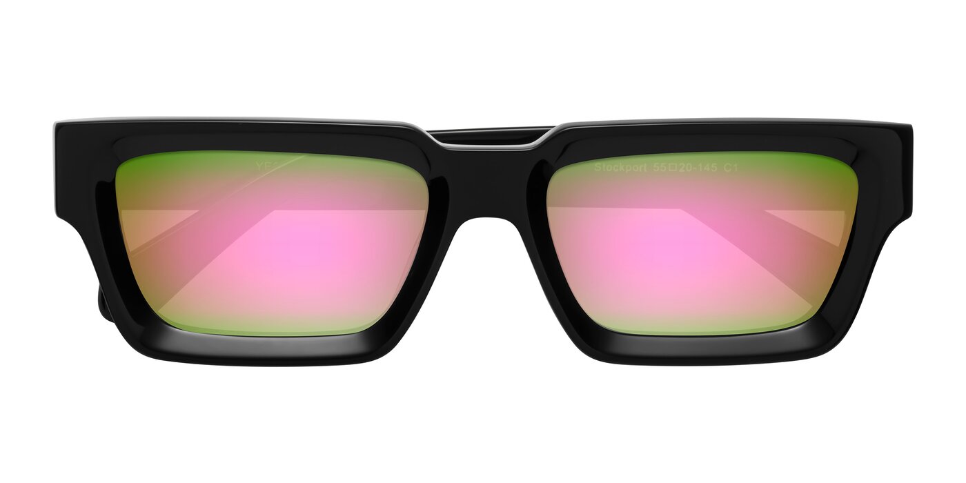 Stockport - Black Flash Mirrored Sunglasses