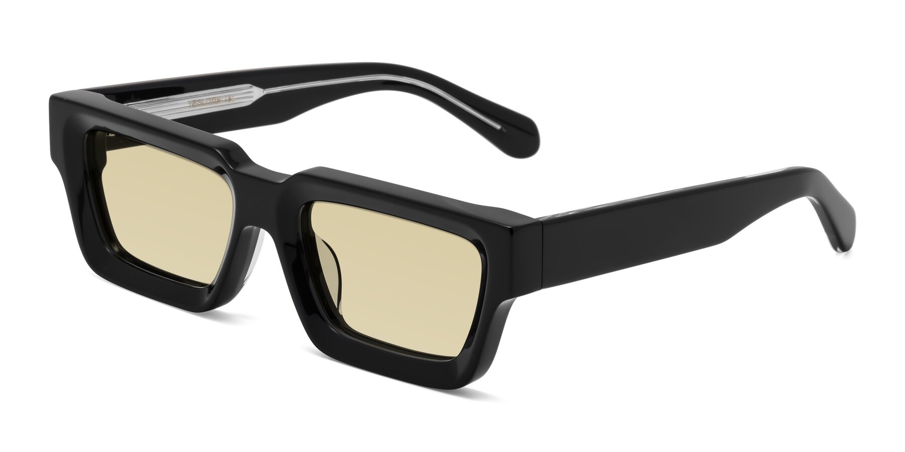 Angle of Stockport in Black-Clear with Light Champagne Tinted Lenses