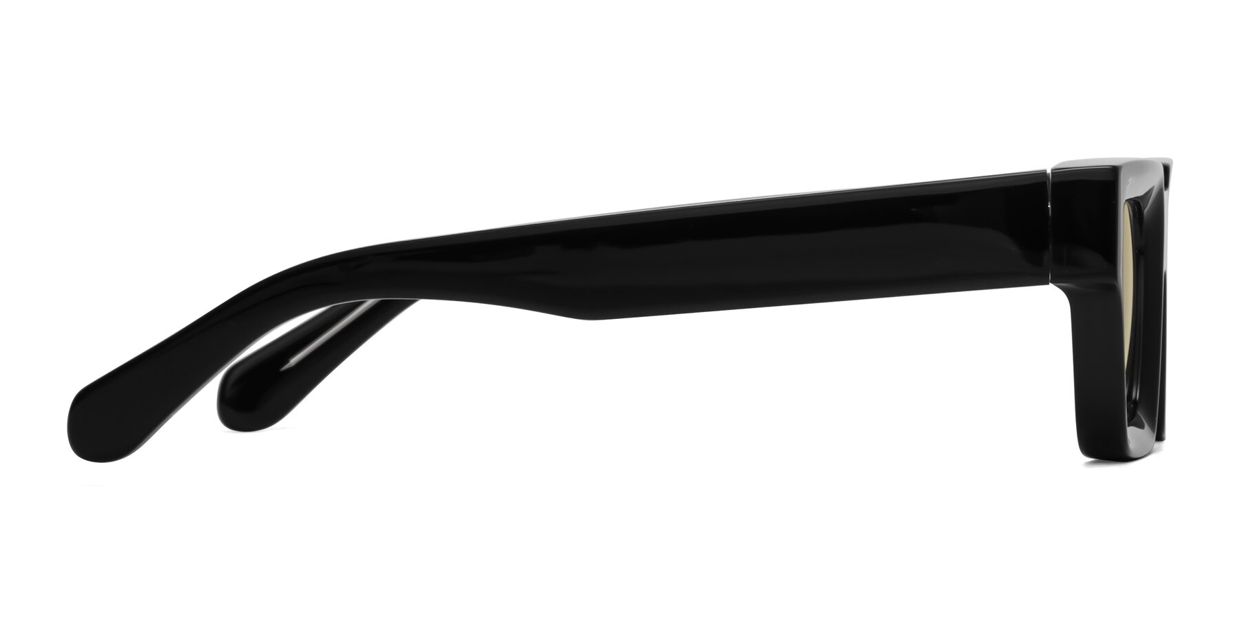 Side of Stockport in Black-Clear with Light Champagne Tinted Lenses