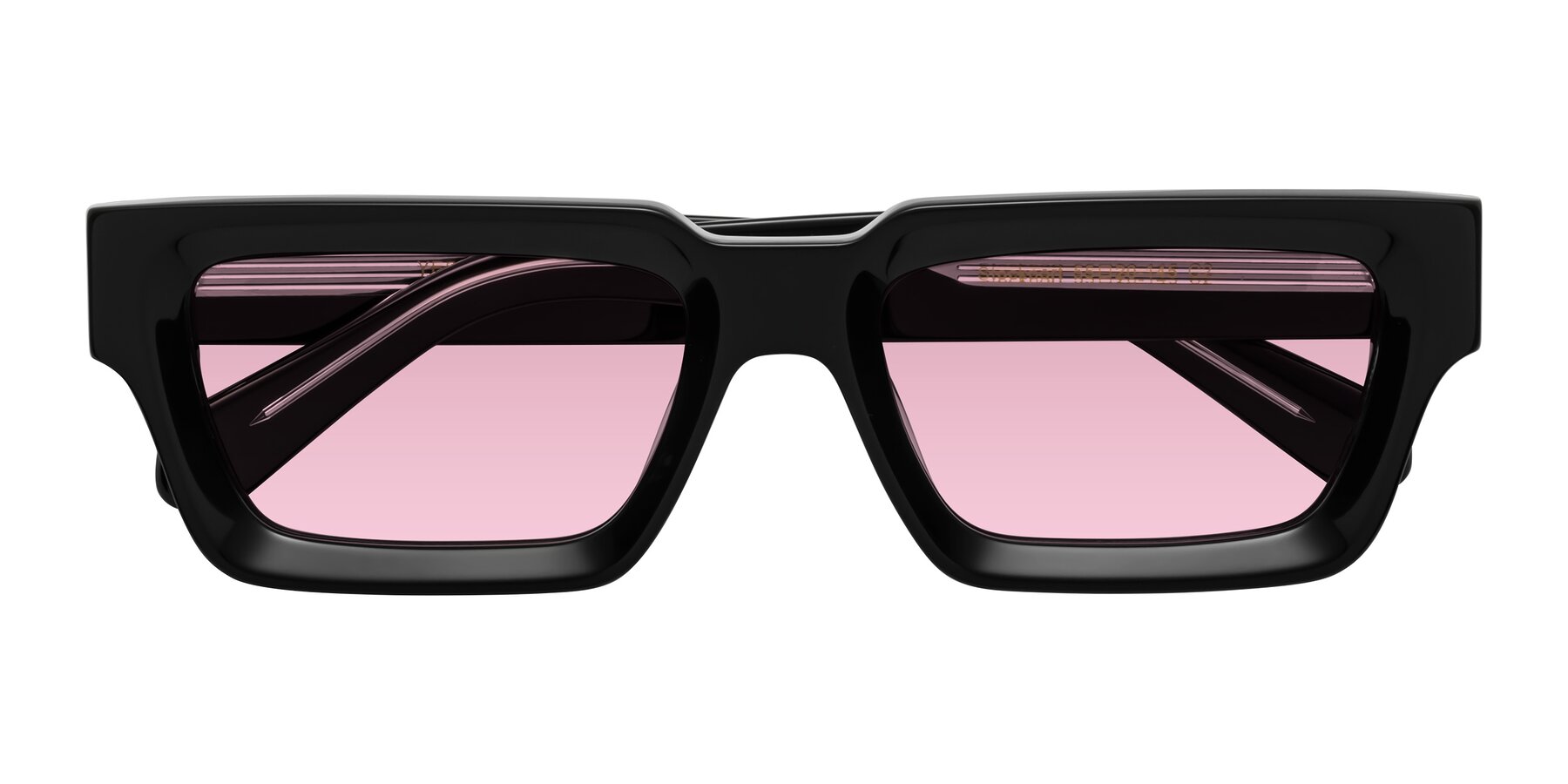 Folded Front of Stockport in Black-Clear with Light Wine Tinted Lenses