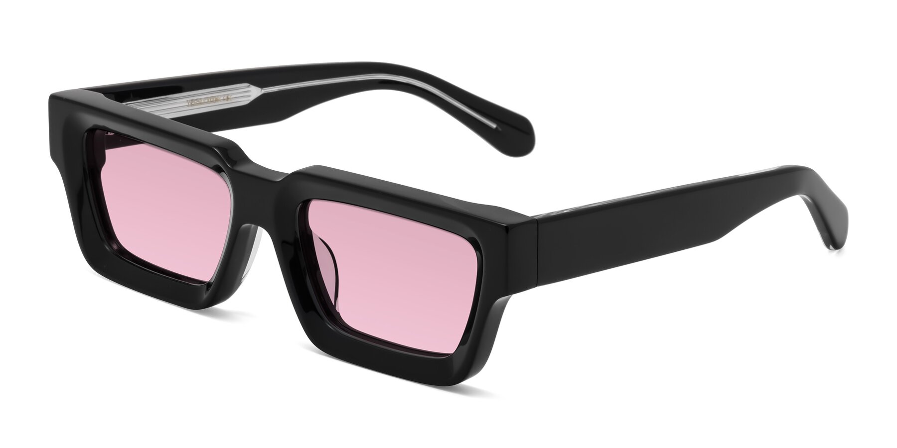 Angle of Stockport in Black-Clear with Light Wine Tinted Lenses