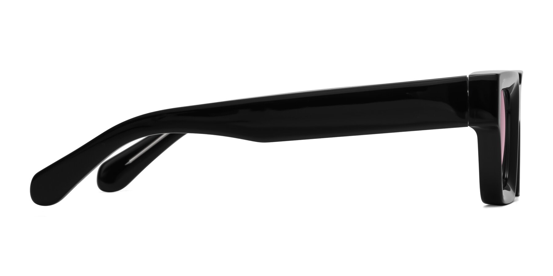 Side of Stockport in Black-Clear with Light Wine Tinted Lenses