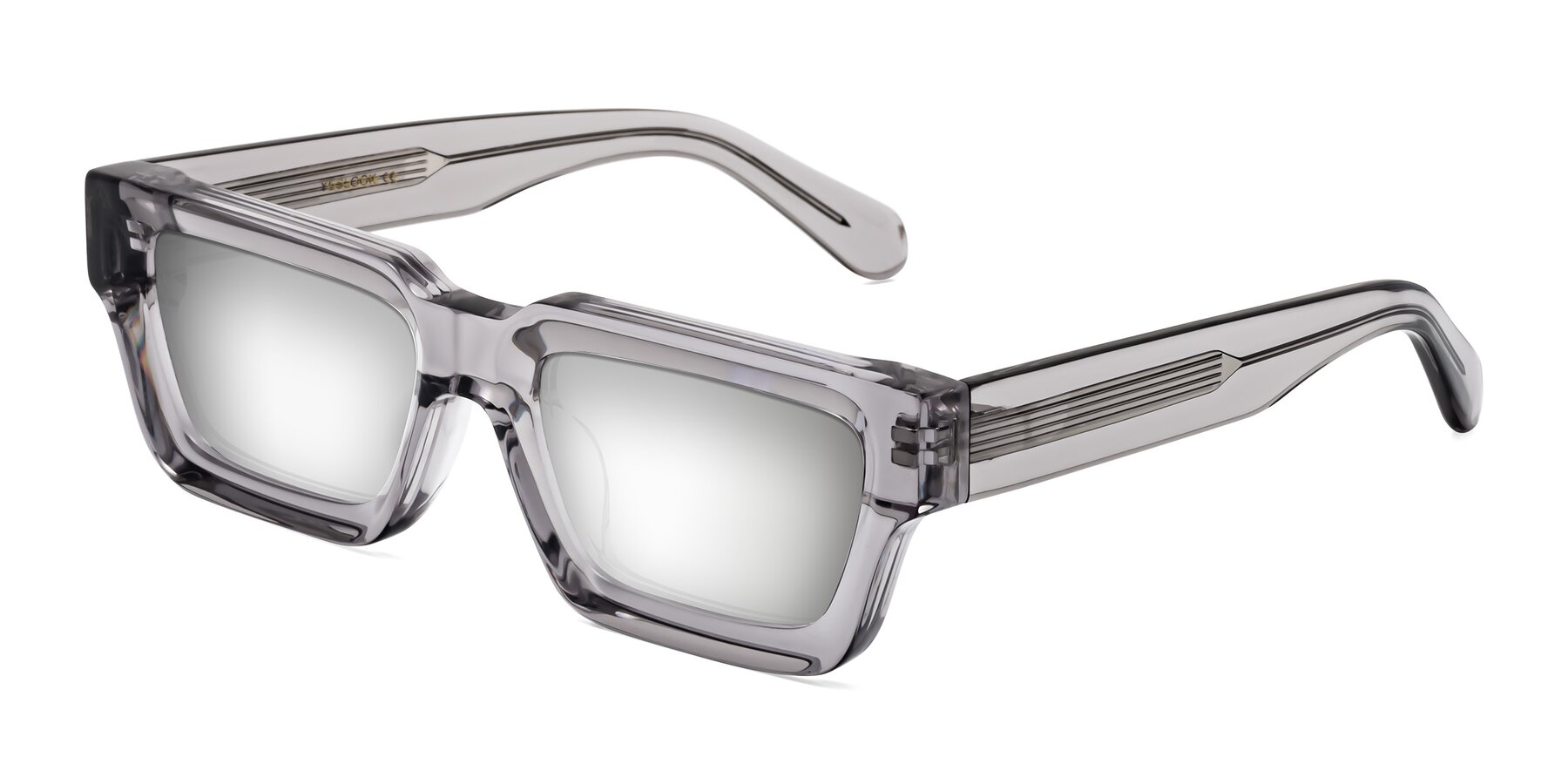 Angle of Stockport in Clear Gray with Silver Mirrored Lenses