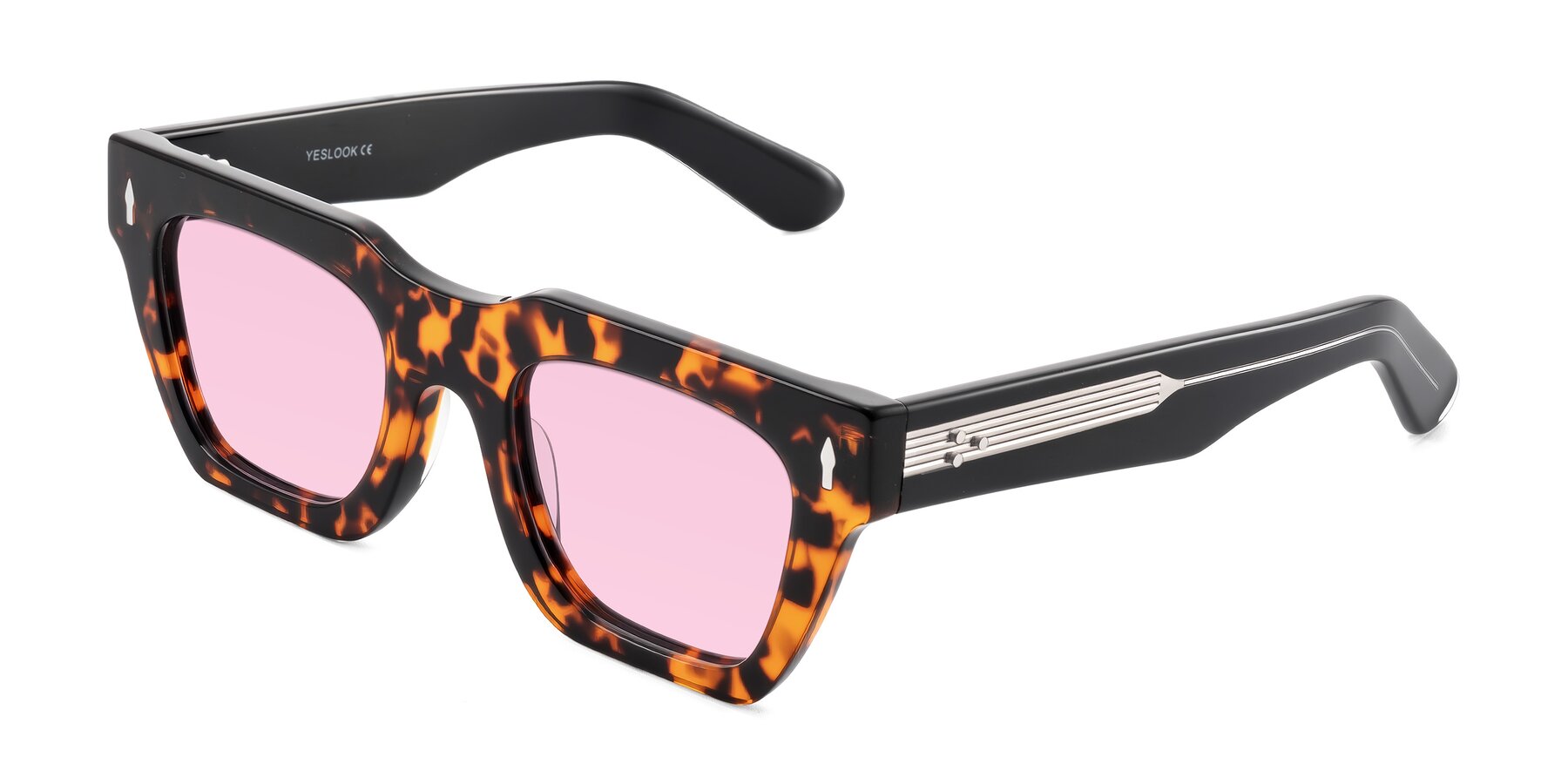 Angle of Padulla in Tortoise with Light Pink Tinted Lenses