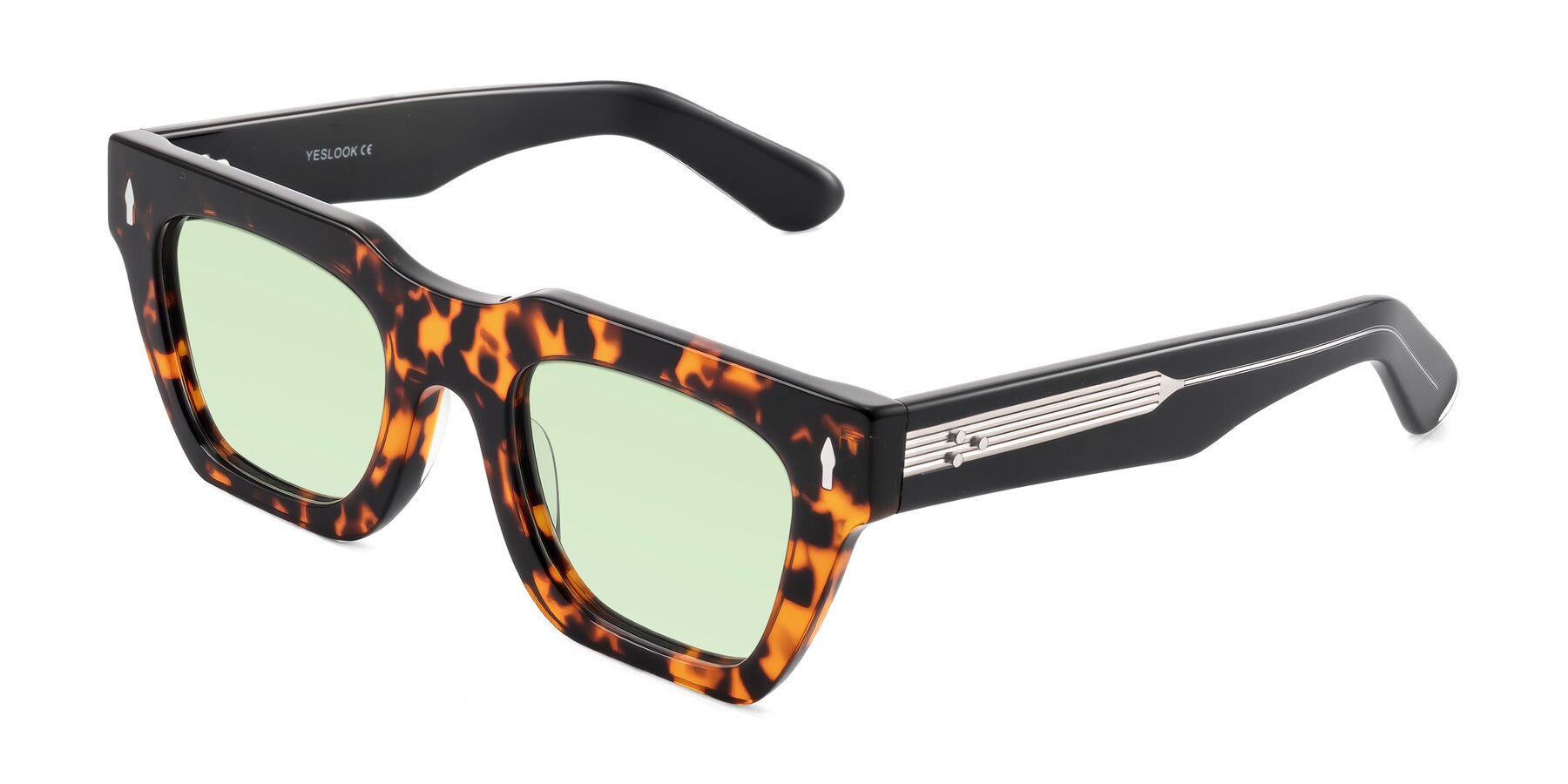 Angle of Padulla in Tortoise with Light Green Tinted Lenses