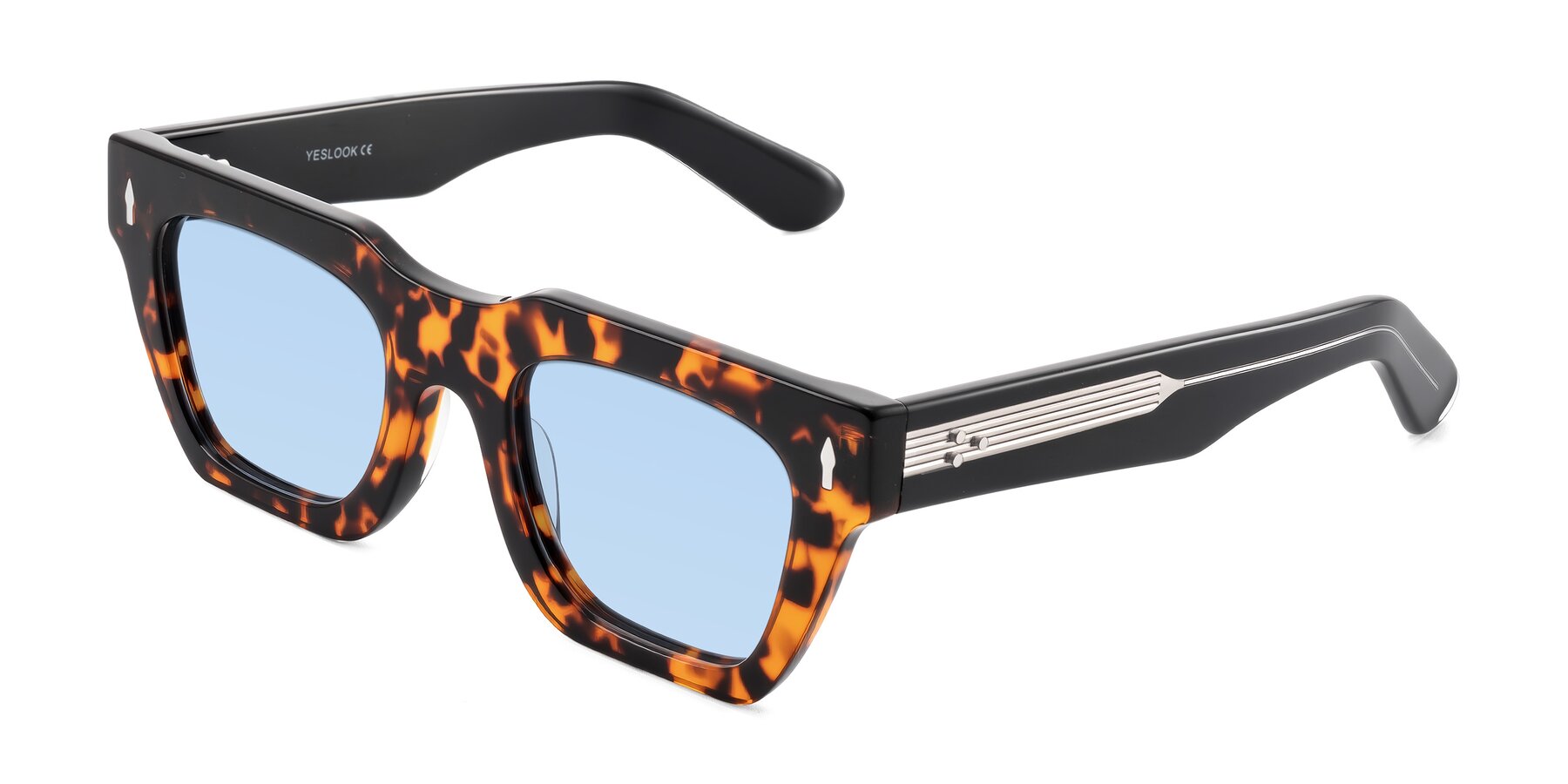 Angle of Padulla in Tortoise with Light Blue Tinted Lenses