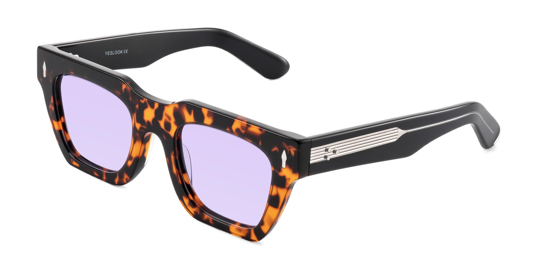 Angle of Padulla in Tortoise with Light Purple Tinted Lenses