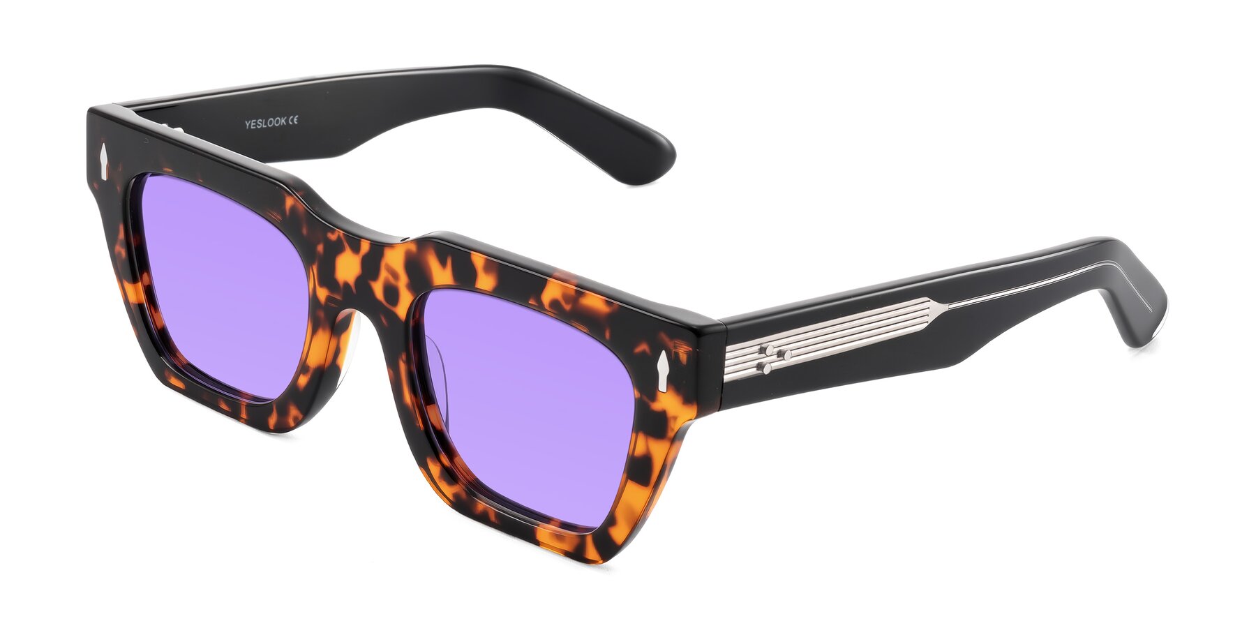 Angle of Padulla in Tortoise with Medium Purple Tinted Lenses