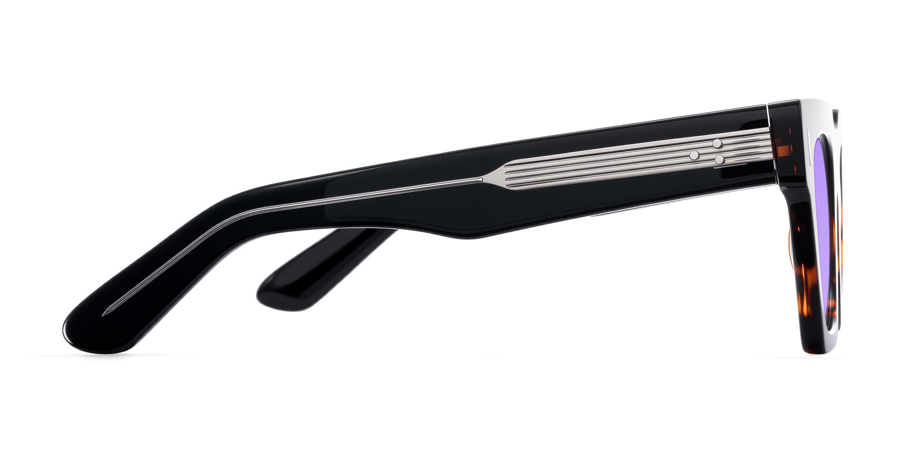 Side of Padulla in Tortoise with Medium Purple Tinted Lenses