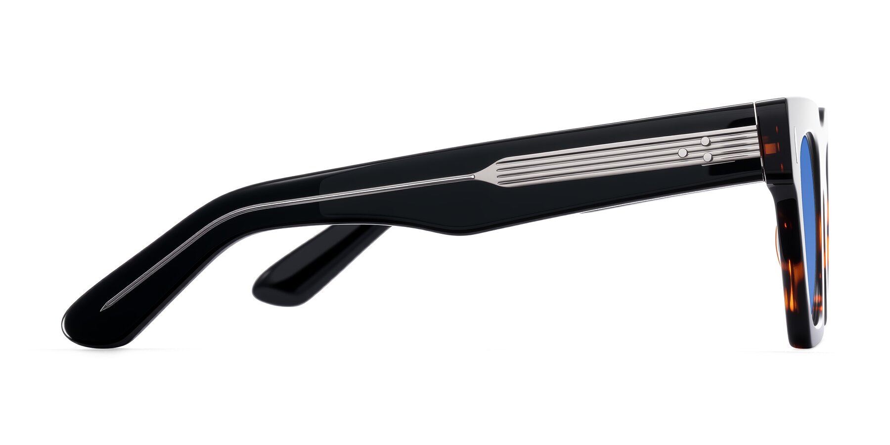 Side of Padulla in Tortoise with Blue Tinted Lenses