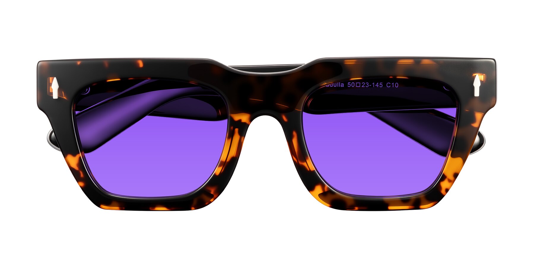 Folded Front of Padulla in Tortoise with Purple Tinted Lenses