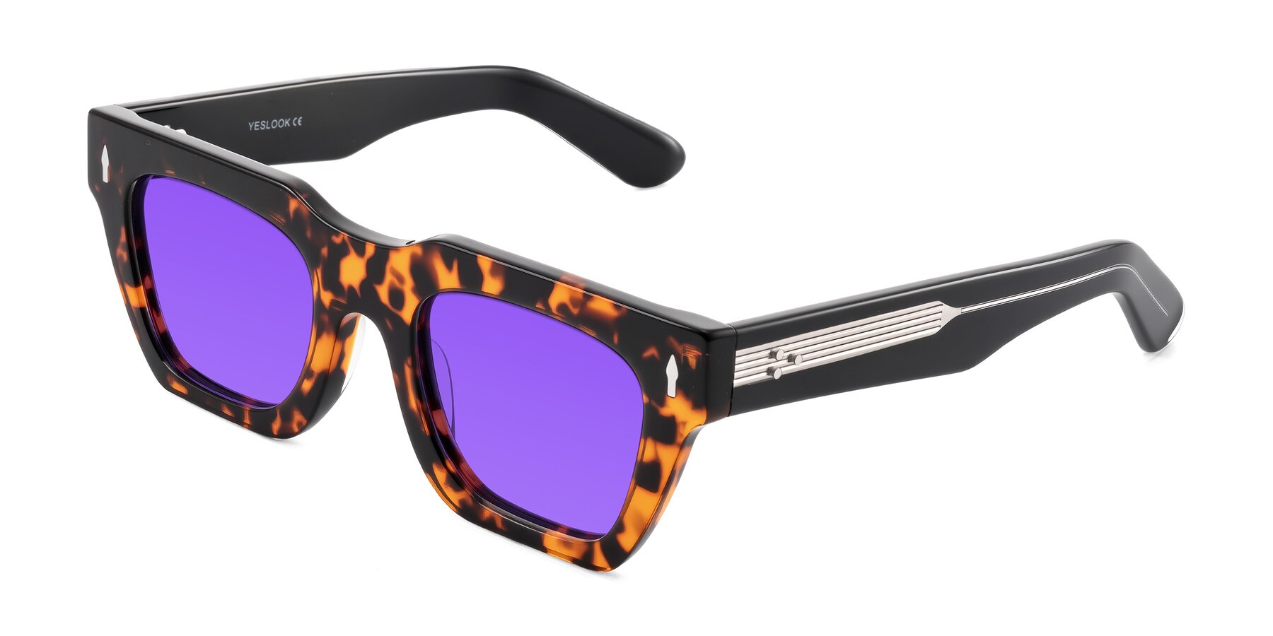 Angle of Padulla in Tortoise with Purple Tinted Lenses