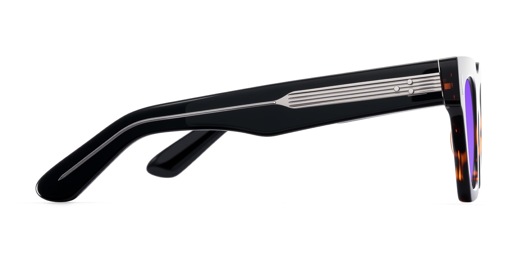 Side of Padulla in Tortoise with Purple Tinted Lenses