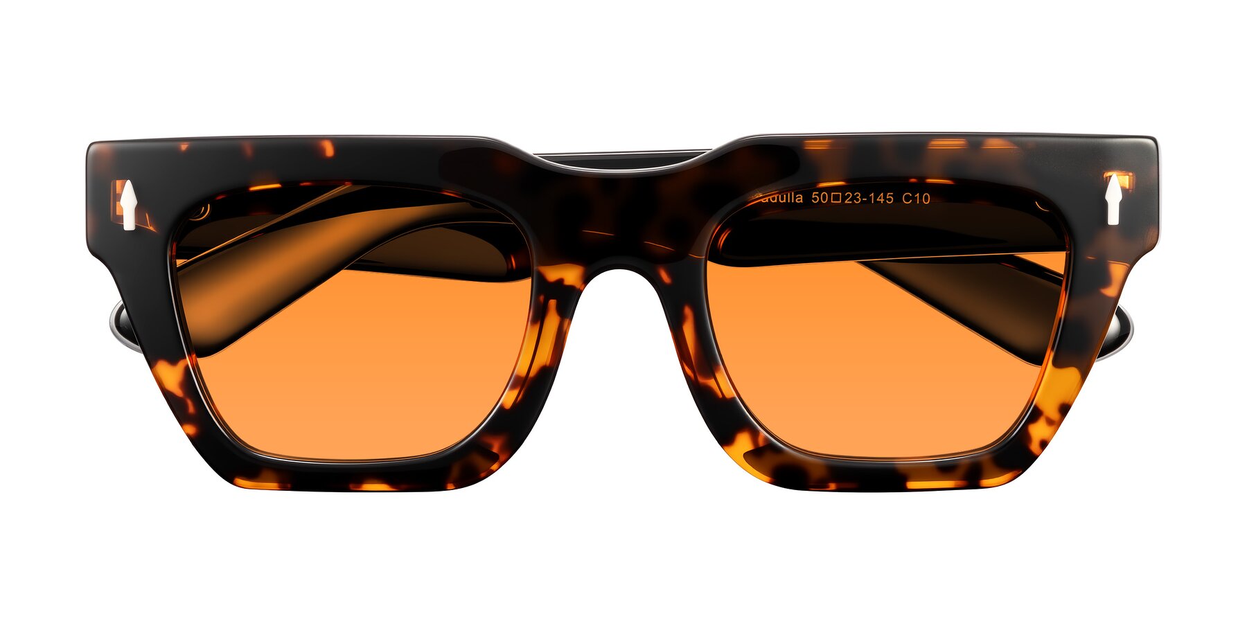 Folded Front of Padulla in Tortoise with Orange Tinted Lenses
