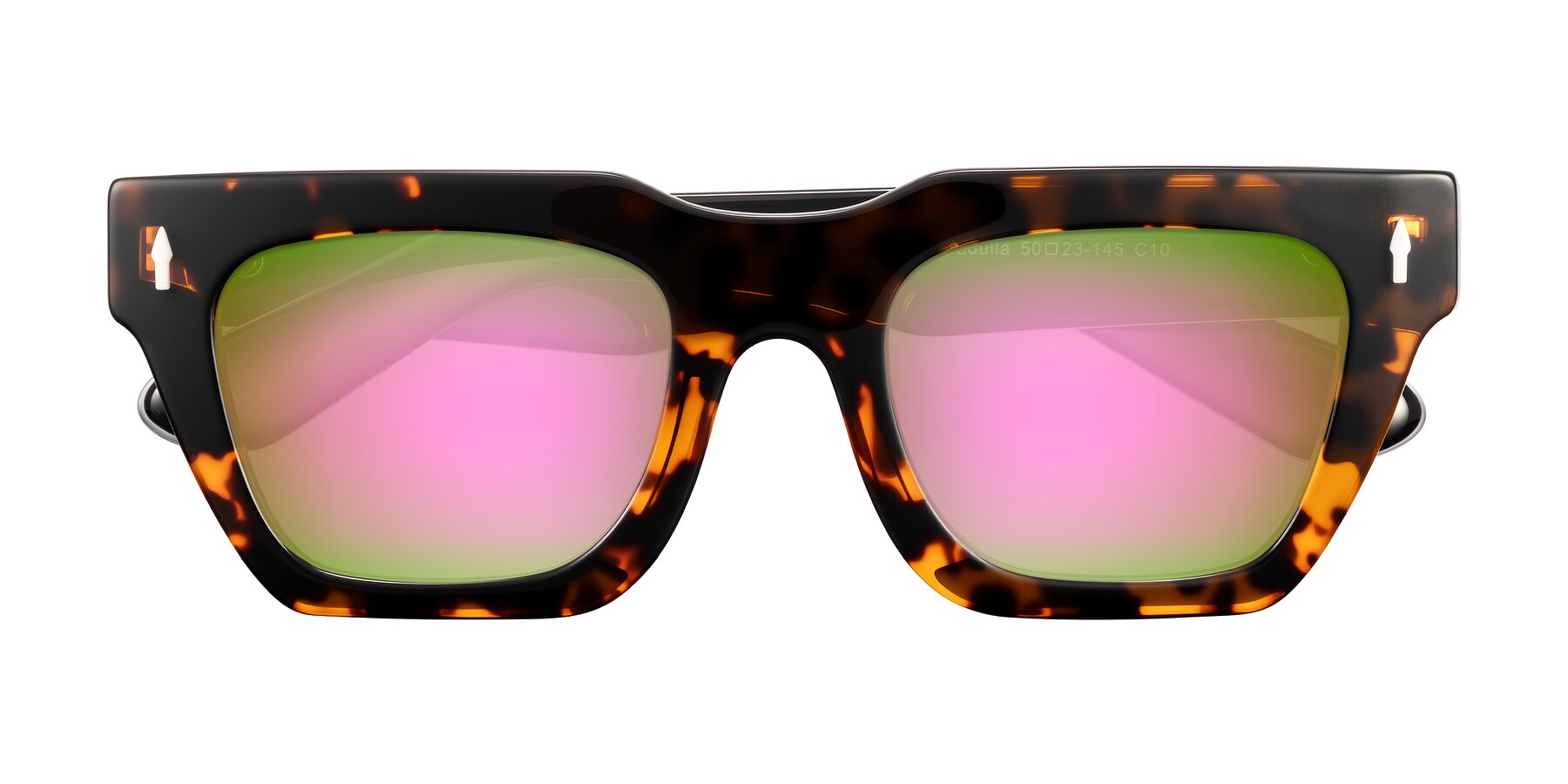 Folded Front of Padulla in Tortoise with Pink Mirrored Lenses