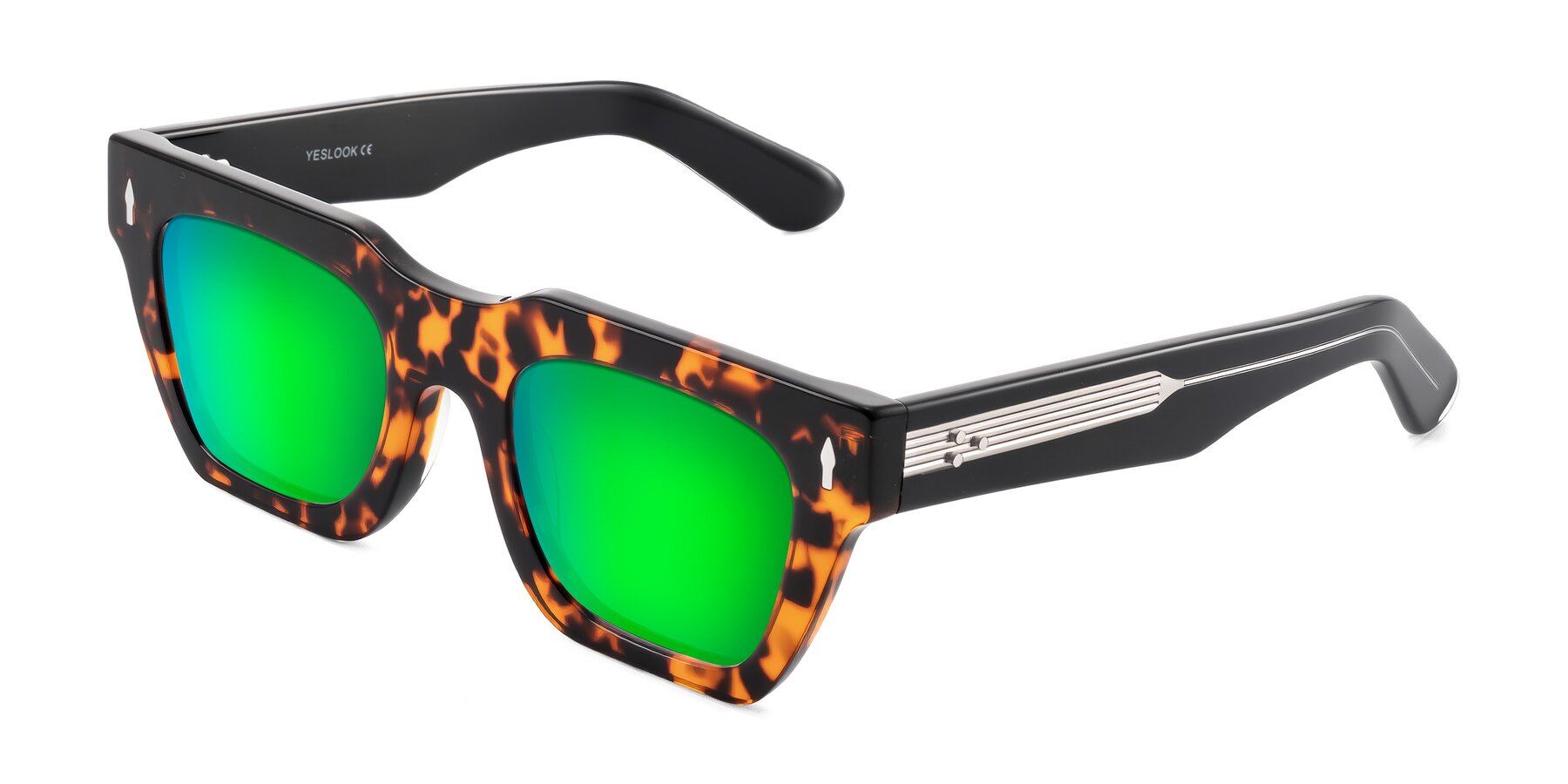 Angle of Padulla in Tortoise with Green Mirrored Lenses